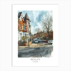 Bexley London Borough   Street Watercolour 3 Poster Art Print