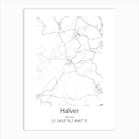 Halver,Germany Minimalist Map Art Print