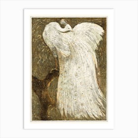 White Peacock On Branch, Theo Van Hoytema Art Print