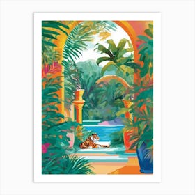 Tiger In The Garden Art Print