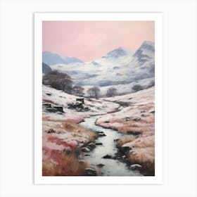 Dreamy Winter Painting Snowdonia National Park Wales 3 Art Print