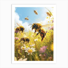 Halictidae Bee Realism Illustration 14 Art Print