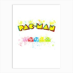 pacman game watercolor Art Print