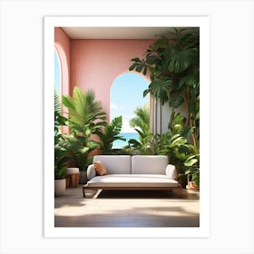 Tropical Living Room 1 Art Print