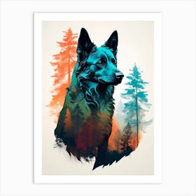 wolf in the forest Art Print