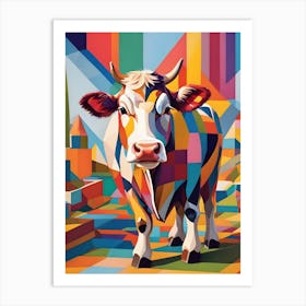 Colorful Cow Art Print