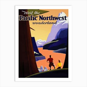 Pacific Northwest Wonderland, Travel Poster Art Print