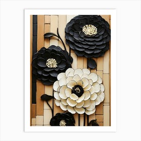 Black And White Flower Wall Art Art Print