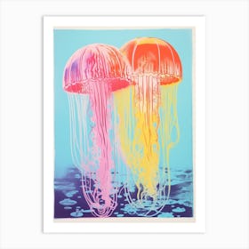 Jelly Fish Pop Art Retro Inspired 4 Art Print