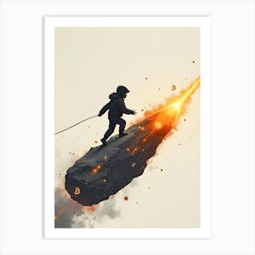 Boy On A Rock Art Print