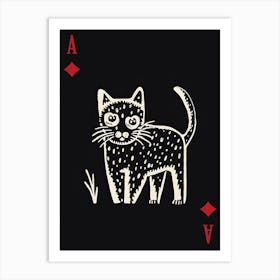 Playing Cards Cat 1 Black 1 Art Print