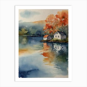 Watercolor Of A House Art Print