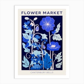 Blue Flower Market Poster Canterbury Bells 1 Art Print