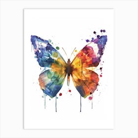 Butterfly Colourful Watercolour 4 Art Print