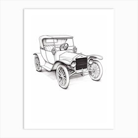 Ford Model T Line Drawing 8 Art Print