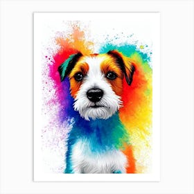 Russell Terrier Rainbow Oil Painting Dog Art Print