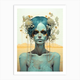 portrait of a woman illustration 3 Art Print