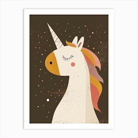 Rainbow Unicorn Muted Pastels 1 Art Print