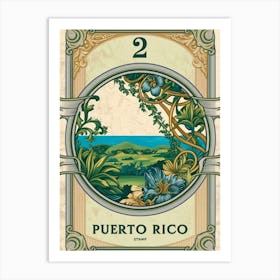 Puerto Rico, Shows A Postage Stamp Art Print