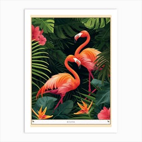 Greater Flamingo Bolivia Tropical Illustration 8 Poster Art Print