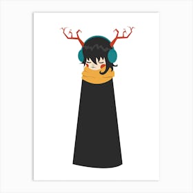 Deer Girl Art Print