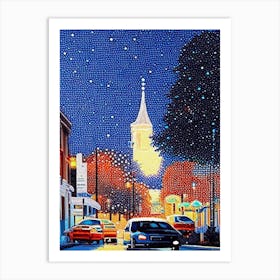 Murfreesboro, City Us  Pointillism Art Print