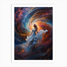 Girl In Space Art Print