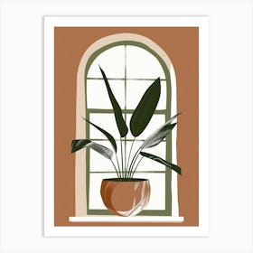 Potted Plant In Window Art Print