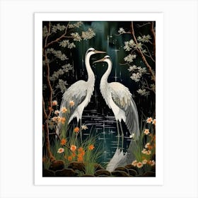 Crane Tsuru Japanese Style Illustration 8 Art Print