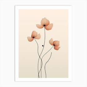 Floral Symphony: Poppy Flower Wall Art Print Art Print