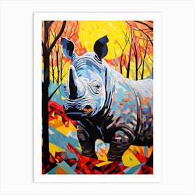 Rhino Paint Splash Pop Art Inspired 3 Art Print