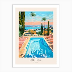 Antibes, France 2 Midcentury Modern Pool Poster Art Print