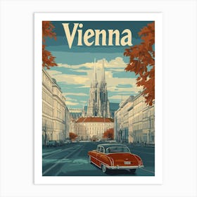 Aihrgdesign A Vintage Travel Poster Of Vienna Art Print