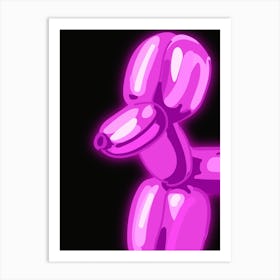 Pink Neon Balloon Dog Wall Art Art Print