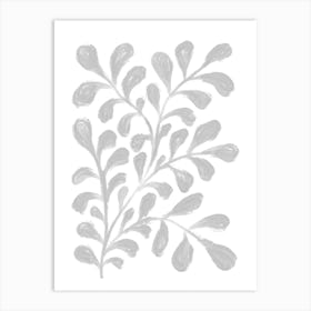 Grey Paint Twig Art Print