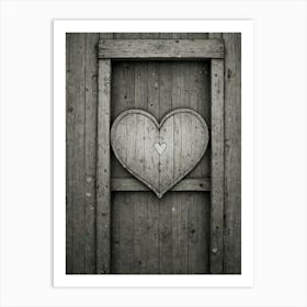 Heart On A Wooden Door 2 Art Print