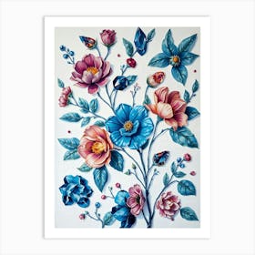 Flowers On A Branch Art Print