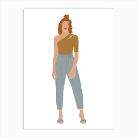 Woman In Pants Art Print