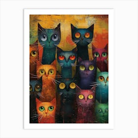 Group Of Cats 6 Art Print