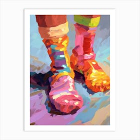 Rainbow Coloured Socks Oil Painting 4 Art Print