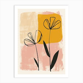 Harare Flower Market Boho Minimalist Style Art Print