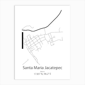 Santa Maria Huatulco,Mexico Minimalist Map Art Print