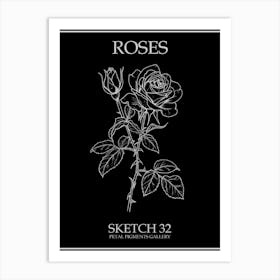 Roses Sketch 32 Poster Inverted Art Print