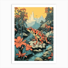 Poison Dart Frog Japanese Style Illustration 2 Art Print