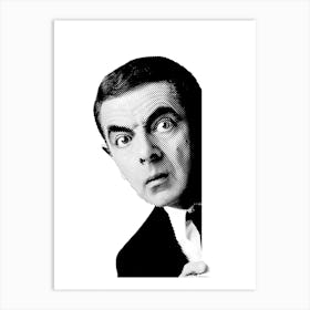 Rowan Atkinson Mr. Bean in Line Illustration v2 Art Print