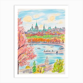 Ottawa, Dreamy Storybook Illustration 3 Art Print