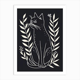 Somali Cat Minimalist Illustration 1 Art Print