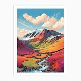 Ben Vorlich Scotland Colourful Mountain Illustration 0 Art Print