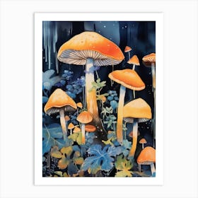 Mushroom Watercolour 8 Art Print