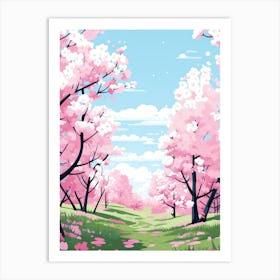 Blossoming Cherry Trees - Landscape Art Print